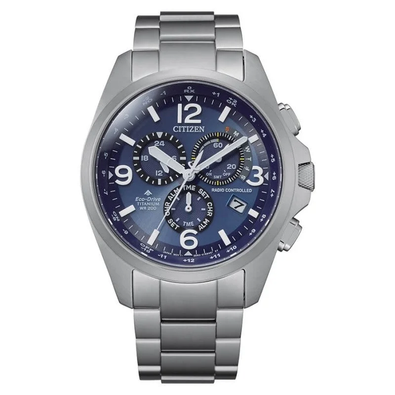 Men's Long Battery Life Watches-Orologio Citizen Field CB5930-82L Super Titanium blu