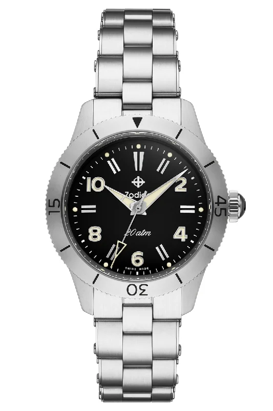 Men's Small Size Dress Watches-Zodiac Ref. 691 'Unsigned' Sea Wolf ZO0001