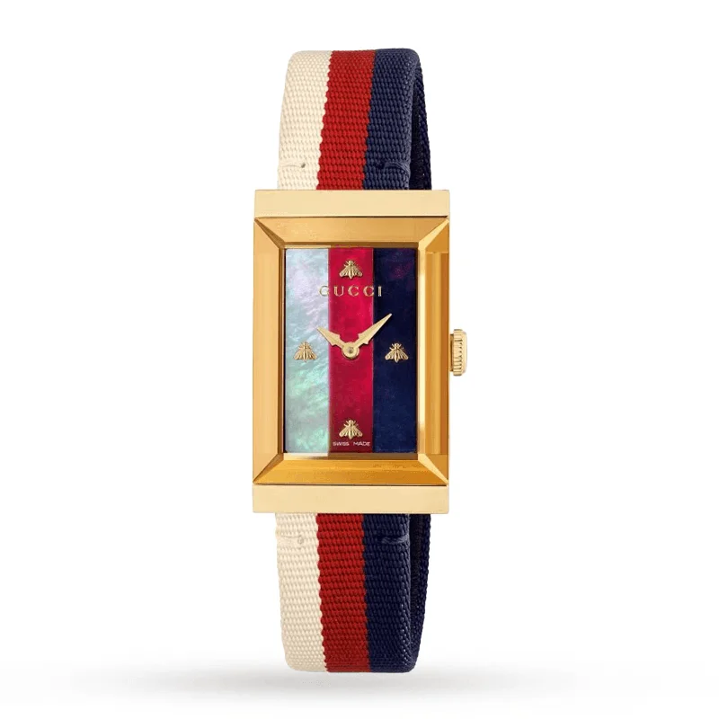Men's Swiss Watch Quartz Movement Edition-Gucci G-Frame Multicolour Ladies Watch YA147405