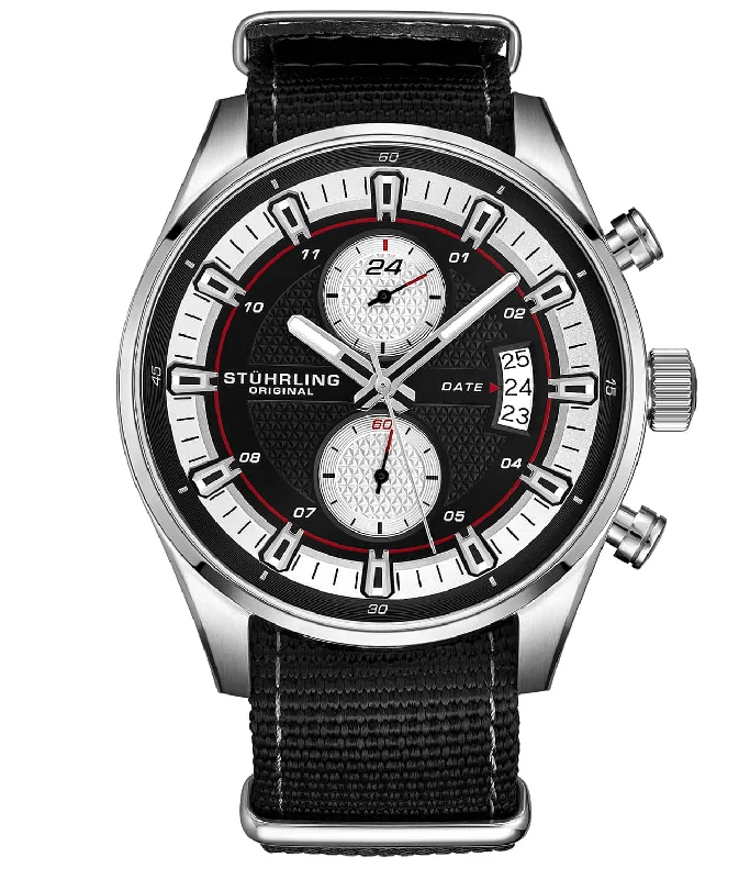 Black Dial / Silver Case / Black Canvas Strap Tang Buckle