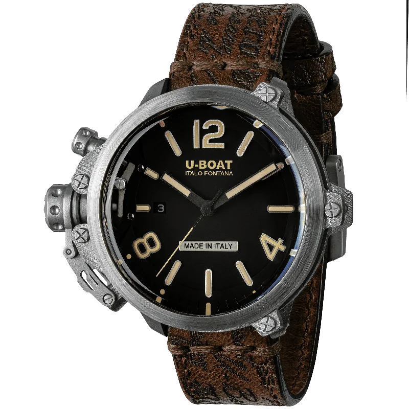 Men's Swiss Analog Edition-U-Boat Men's Watch Capsule 50mm Limited Edition Black Brown 8807