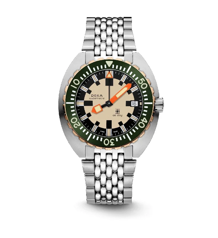 Top Men's Military Watches for Professionals -DOXA Army, bronze bezel