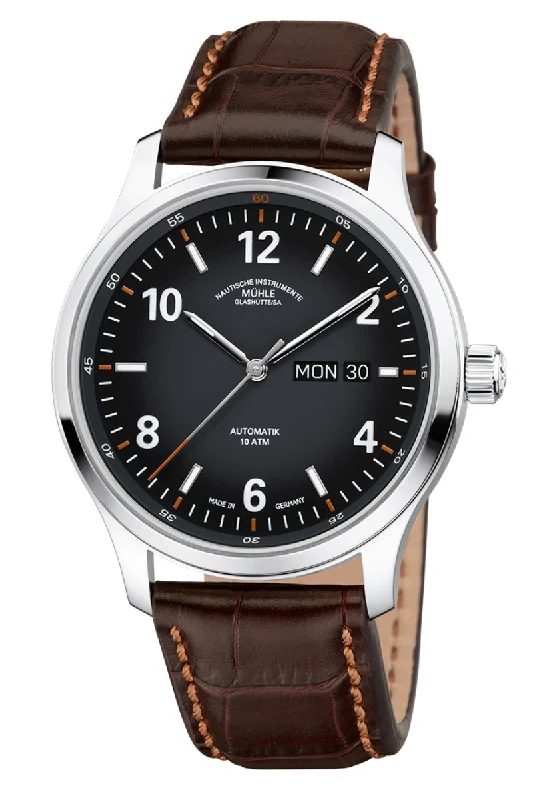 Men's Analog Design Dress Watches-Mühle Glashütte Lunova Day Date Titanium M1-43-26-LB-I