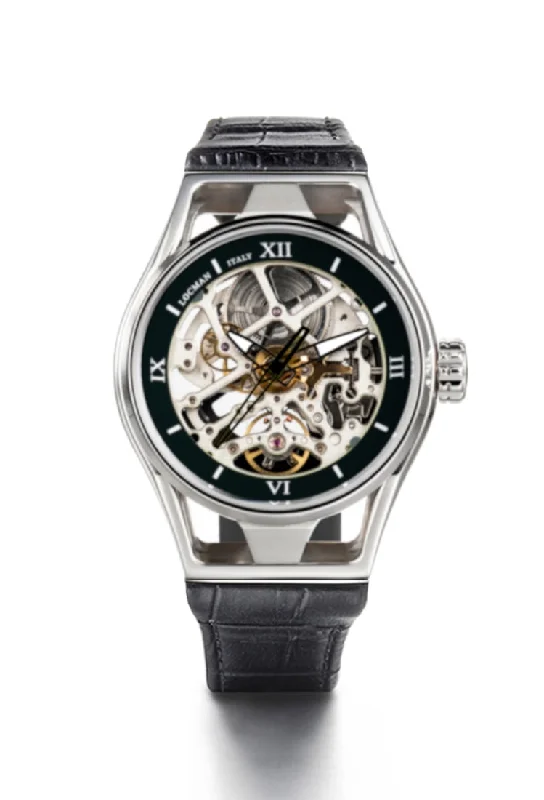 Men's Extra Large Design Sports Watches-Locman Montecristo Skeleton nero pelle 0538A01S-00BKGYPK