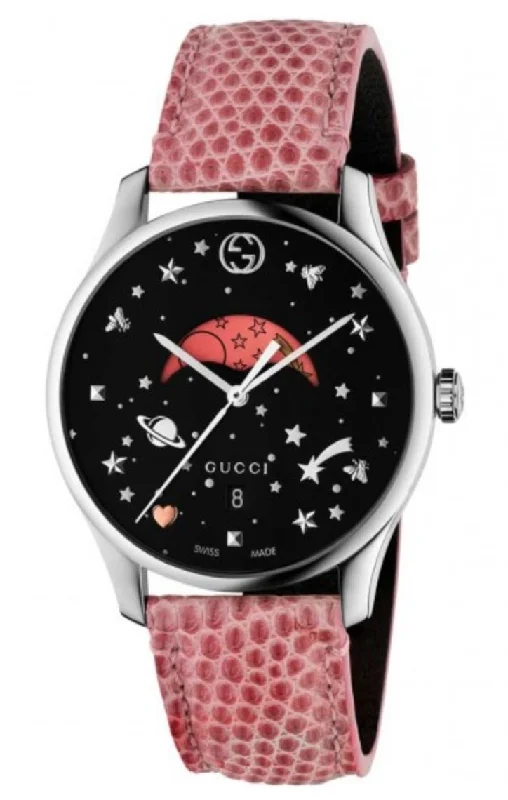 Men's Swiss Watch Collection-Gucci Watch G-Timeless Ladies 36mm Moon-Phase Pink YA1264046