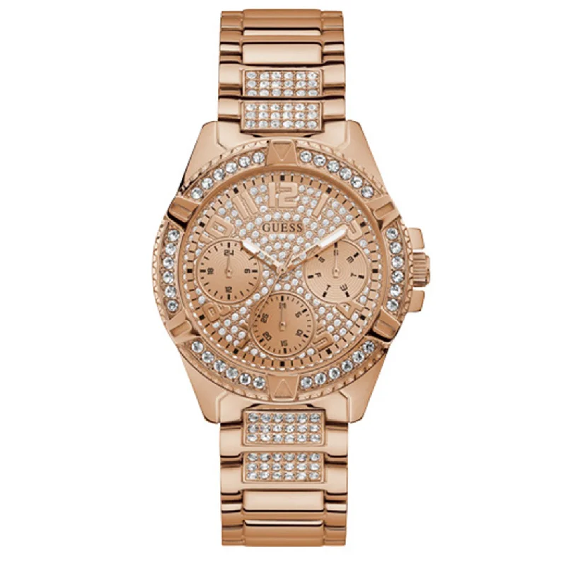 Men's Party Wear Design Dress Watches-Guess W1156L3 Ladies Frontier Rose Gold Watch