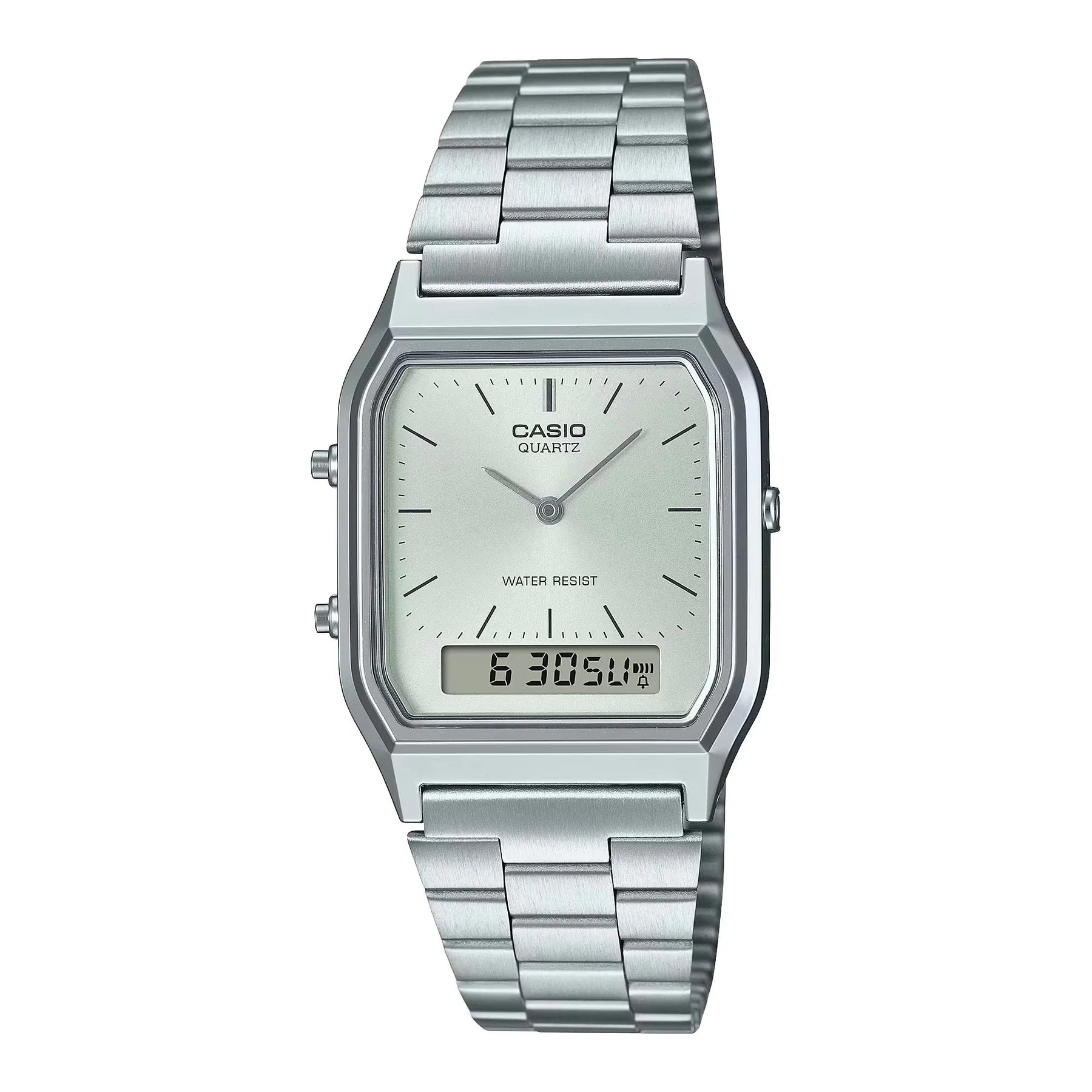 Unisex International Brand Style Watches-Casio Watch Vintage Retro Dual Time Steel AQ-230A-7AMQY