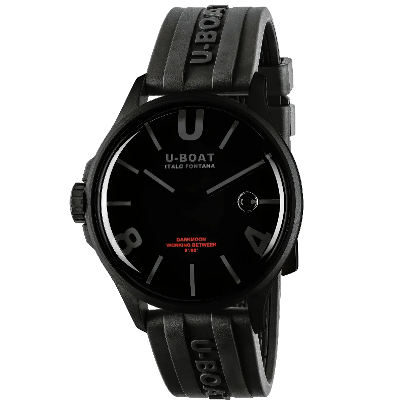 Men's Swiss Birthday Edition-U-Boat Watch Darkmoon 44 Black Curved PVD 9544