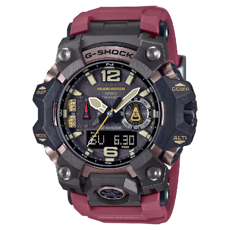 Men's GPS Radio Watches-Orologio G-Shock Mudmaster GWG-B1000-1A4ER rosso con bluetooth