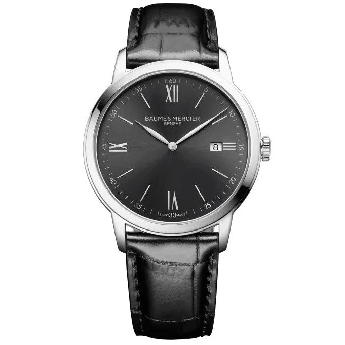 Men's Swiss Watch Repair-Baume & Mercier Men's Black Classima Watch 10416