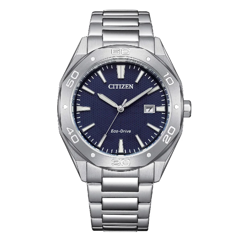 Men's Special Edition Style Sports Watches-Orologio Citizen Active Sport quadrante blu nido d'ape BM7631-52L
