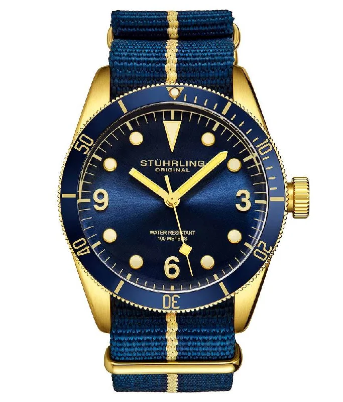Blue Dial / Gold Case / Blue Strap Gold Layered Tang Buckle