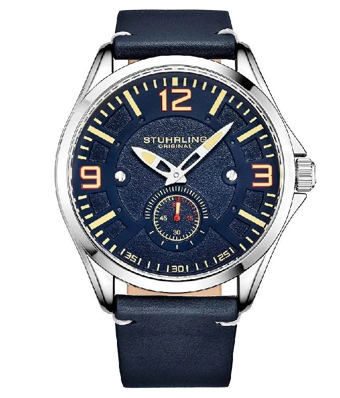 Blue Dial / Silver Case / Blue Leather Strap Silver Tang Buckle