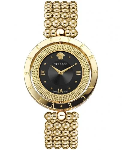 Men's Swiss Watch Models-Versace Ladies Watch Eon 34mm Black Gold Bracelet VE7901723