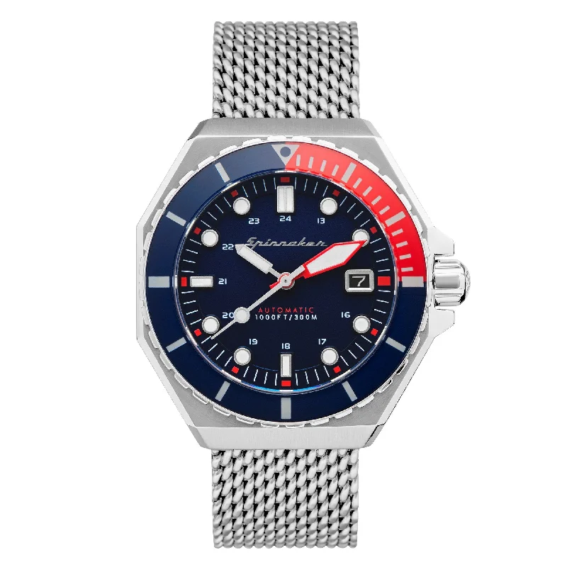 Men's Dive Watches with Rubber Strap -Spinnaker Men's Blue Dumas Watch SP-5081-66