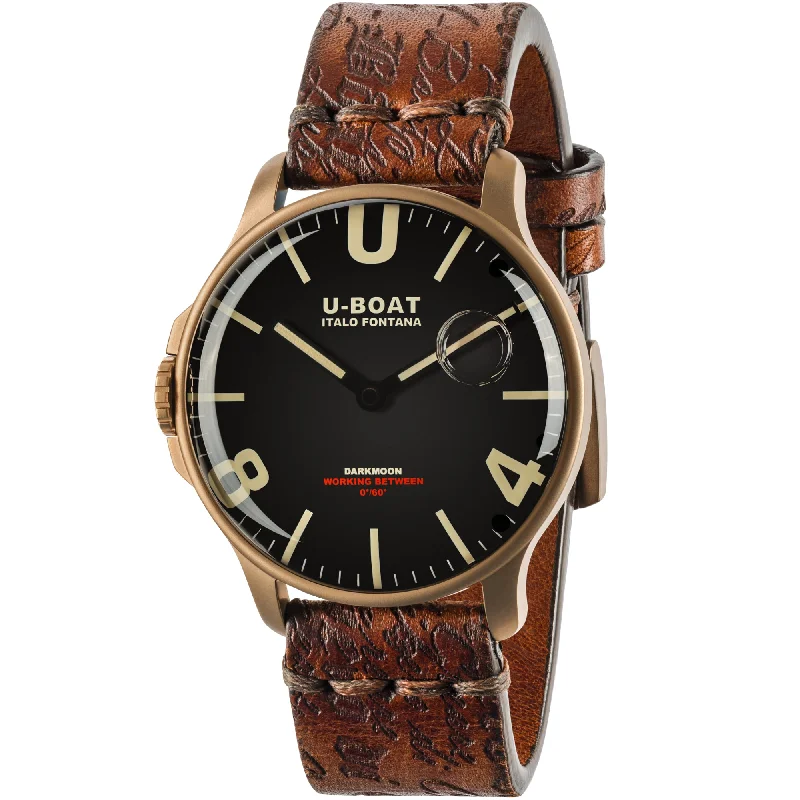 Men's Handmade Dress Watches-U-Boat 8467/A Men's Brown Darkmoon Watch