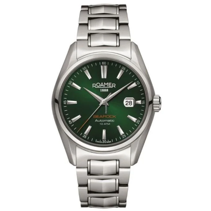 Dress Watches for Men Online-Roamer Men's Green Searock Automatic Watch 210633 41 75 20 Dress Watches for Men Online-Roamer Men's Green Searock Automatic Watch 210633 41 75 20