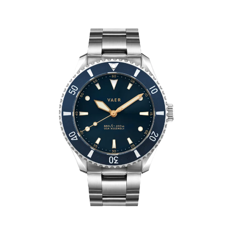 Men's Dive Watches with Premium Materials -D4 Meridian - Navy USA Solar 38mm
