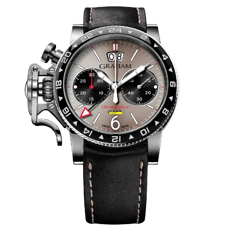 Men's Field Watches Interchangeable-Graham Black Chronofighter Vintage GMT Watch 2CVBC.S07A Men's Field Watches Interchangeable-Graham Black Chronofighter Vintage GMT Watch 2CVBC.S07A