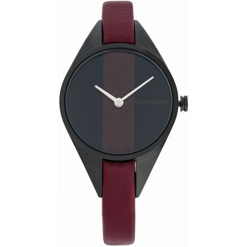 Men's Swiss Automatic Wind Edition-Calvin Klein Ladies Rebel Watch Black Red K8P237U1