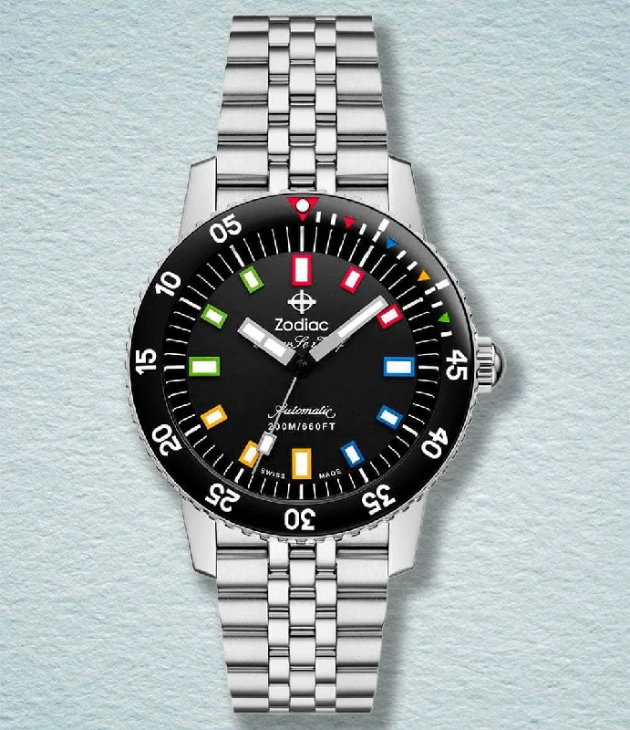Men's Dive Watches for All-Weather Conditions -Zodiac X eBay® Super Sea Wolf Compression Diver Limited Edition