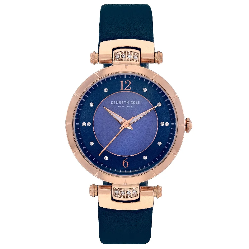 Men's European Made Slim Watches-Kenneth Cole Ladies Blue Watch KC50963002