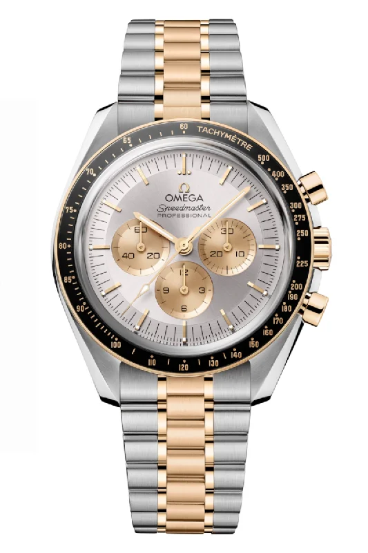 Men's Handmade Design Dress Watches-Omega Speedmaster Moonwatch Professional Master Chronometer Bi-Color Moonshine Gold 310.20.42.50.02.001