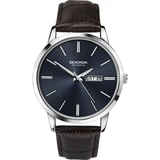 Men's Minimalist Dress Watches-Sekonda 1662 Men's Dark Brown Watch