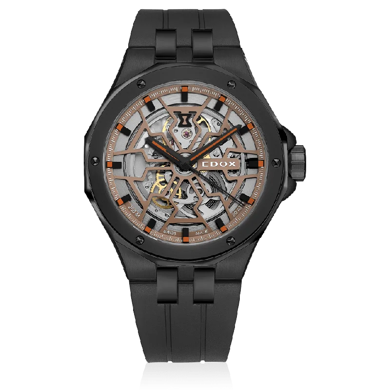 Men's Swiss Hand-Wound Edition-Edox Delfin Mecano Men's Black Watch 85303-37NCA-BEIO Men's Swiss Hand-Wound Edition-Edox Delfin Mecano Men's Black Watch 85303-37NCA-BEIO