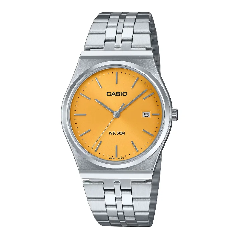 Women's Everyday Wear Style Mechanical Watches-Orologio Casio MTP-B145D-9AVEF unisex quadrante giallo