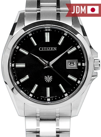 Men's Monogrammed Style Dress Watches-The Citizen Eco-Drive Tosa Washi Black Ref. AQ4091-56E