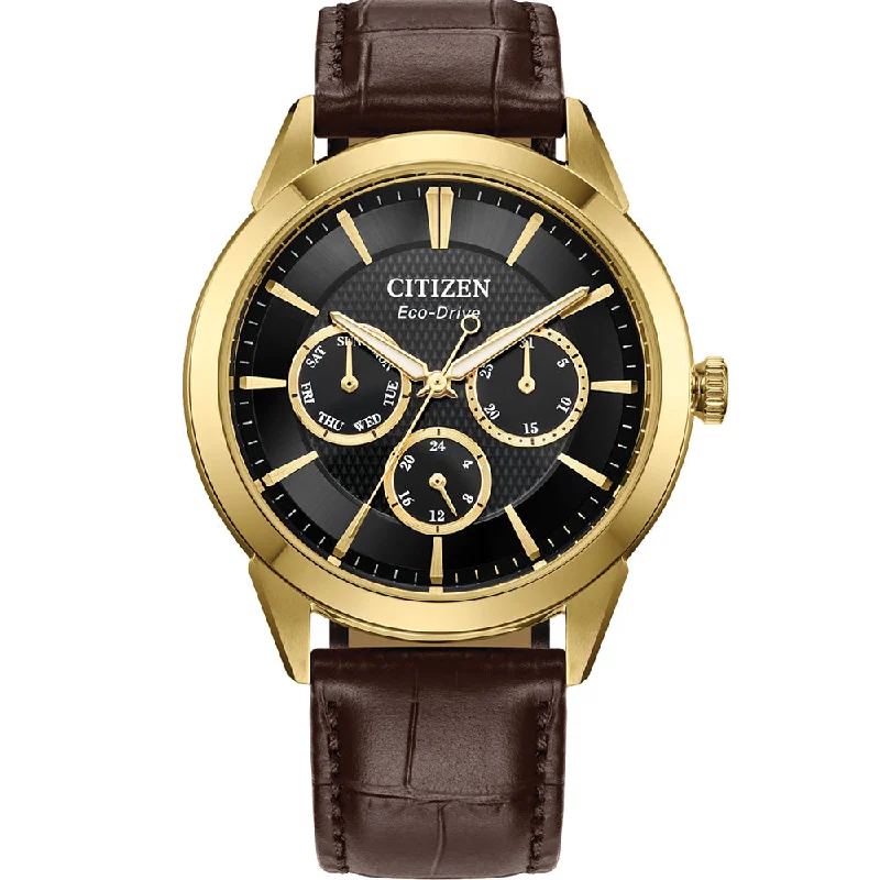 Men's Rectangular Case Design Sports Watches-Citizen Eco-Drive BU2112-06E Multi-Function