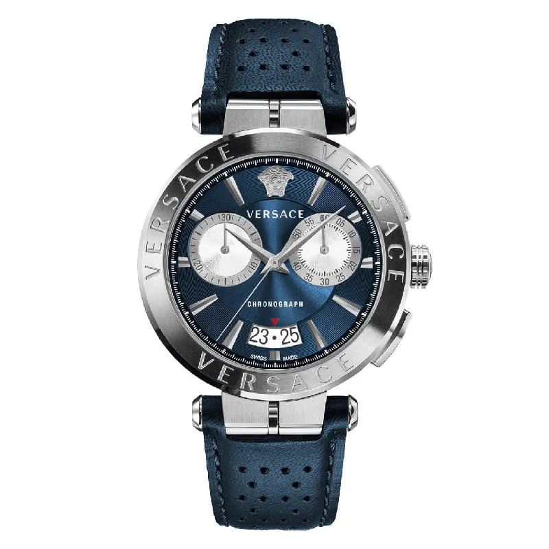 Men's Swiss Watch Price-Versace Aion Chronograph Men's Blue Watch VE1D02223