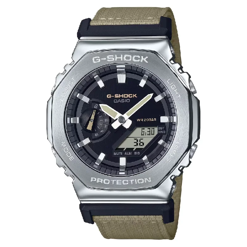 Men's Mechanical Movement Sports Watches-Orologio G-Shock GM-2100C-5AER cinturino tessuto khaki Men's Mechanical Movement Sports Watches-Orologio G-Shock GM-2100C-5AER cinturino tessuto khaki