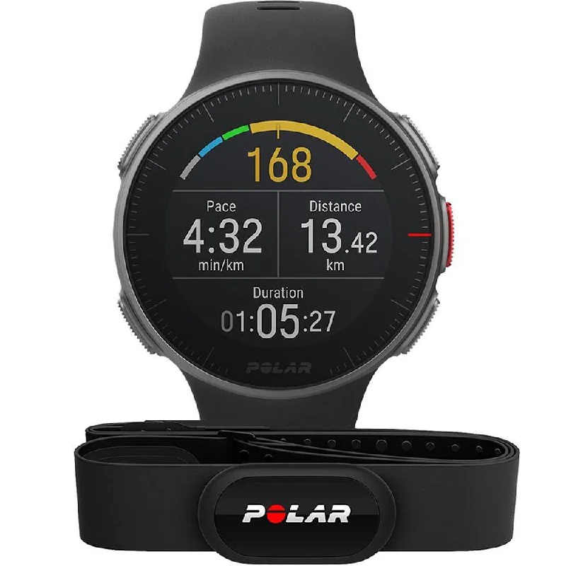 Unisex Italian Made Style Watches-Polar 90069634 Vantage V Black Sport Smartwatch