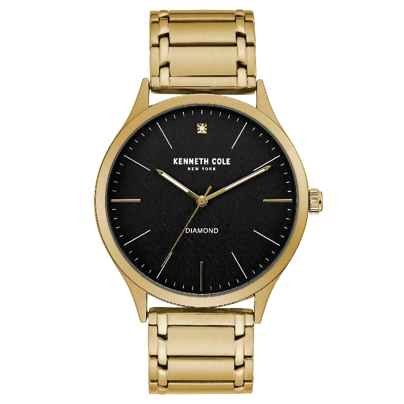 Men's Extra Large Dress Watches-Kenneth Cole Men's Gold Watch KC51048005