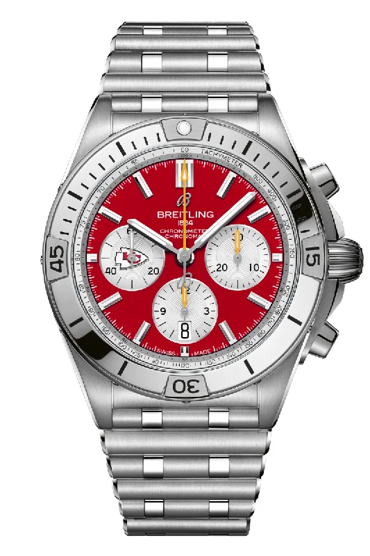 Men's Romantic Dinner Style Dress Watches-Breitling Chronomat B01 42 Kansas City Chiefs NFL Edition AB01342B1K5A1