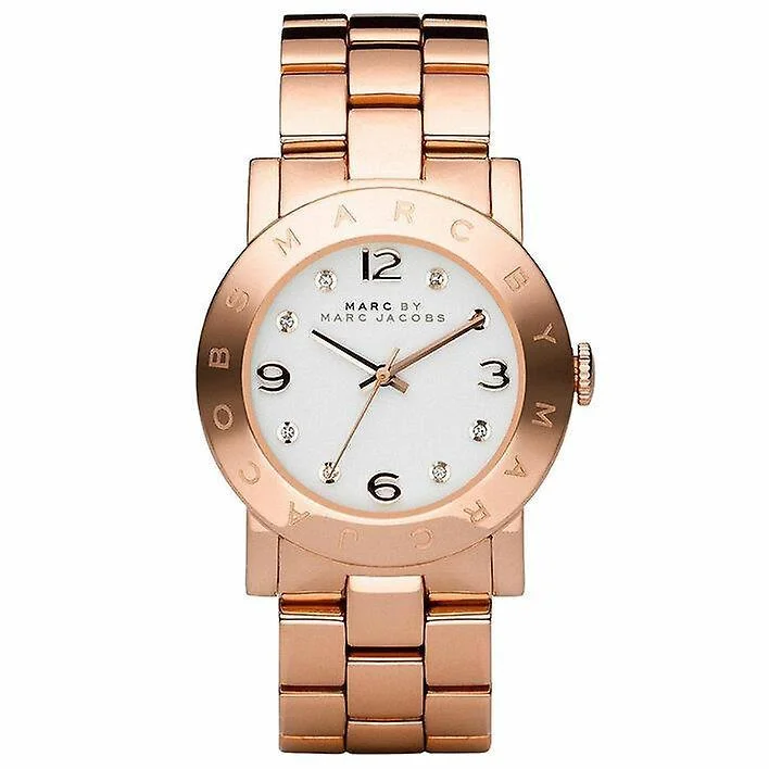 Men's Limited Edition Slim Watches-Marc Jacobs MBM3077 Ladies AMY Rose Gold Watch