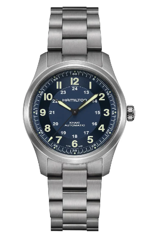 Men's Thick Case Design Dress Watches-Hamilton Khaki Field Titanium Auto H70205140