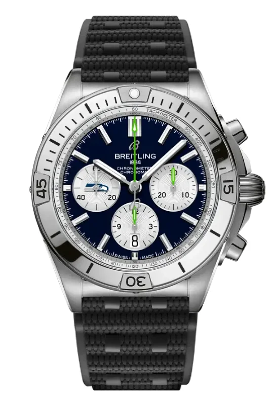 Men's Night Out Style Dress Watches-Breitling Chronomat B01 42 Seattle Seahawks NFL Edition AB01342B1C4S1