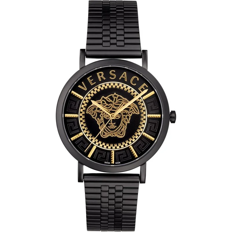 Men's Swiss Watch Special Edition-Versace Men's Watch V-Essential Black Bracelet VEJ400621