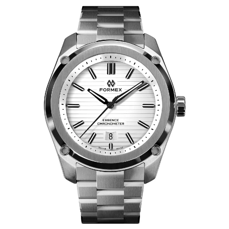 Men's Mechanical Watch Romantic Dinner Edition-Formex Essence 39 Automatic Chronometer Watch - White / Steel Bracelet Men's Mechanical Watch Romantic Dinner Edition-Formex Essence 39 Automatic Chronometer Watch - White / Steel Bracelet
