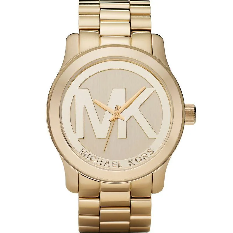 Men's Holiday Season Slim Watches-Michael Kors MK5473 Ladies Runway Yellow Gold Watch