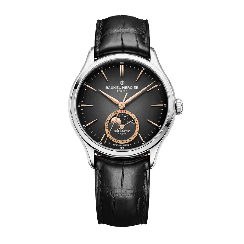 Men's Swiss Holiday Season Edition-Baume & Mercier Men's Black Clifton Watch 10758 Men's Swiss Holiday Season Edition-Baume & Mercier Men's Black Clifton Watch 10758