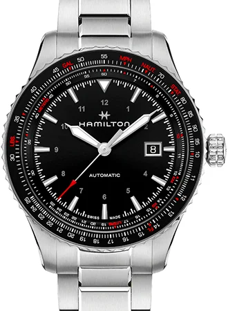 Men's Field Watches Safety Features-Khaki Aviation Converter Auto Black - Bracelet Ref. H76615130