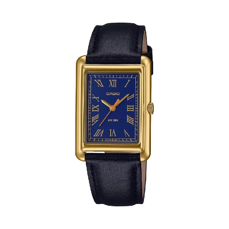 Women's Mechanical Watch French Made Edition-Orologio Casio Collection LTP-B165GL-2BVEF rettangolare dorato blu