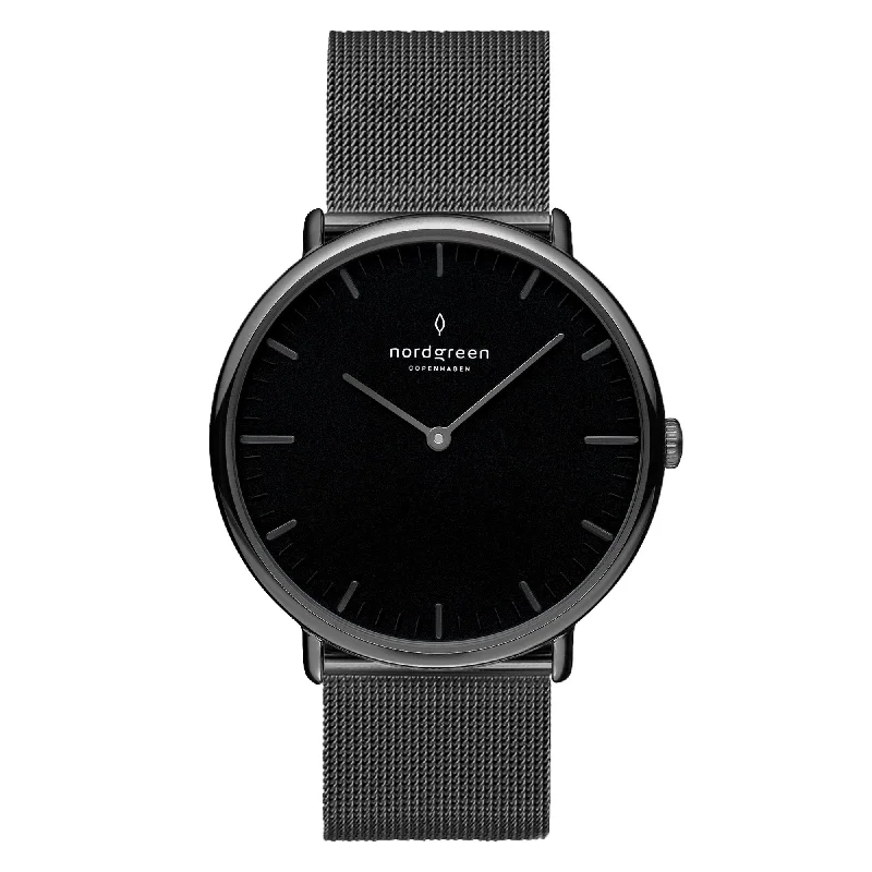 Men's Modern Design Dress Watches-Nordgreen Native Gun Metal Mesh 36mm Gun Metal Case Watch
