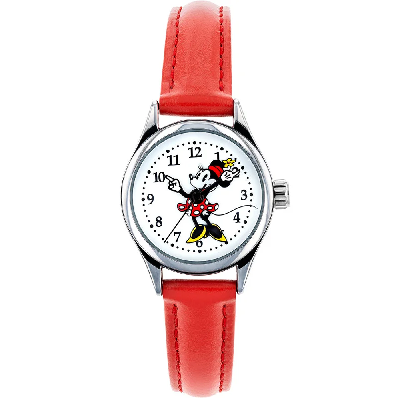 Kid's Heart Rate Monitoring Watches for Safety-Disney TA56700 Petite Minnie Mouse Red Watch
