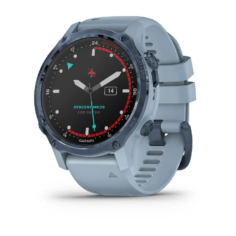 Men's Quartz Movement Sports Watches-Orologio Garmin Descent MK2S mineral blue 010-02403-07