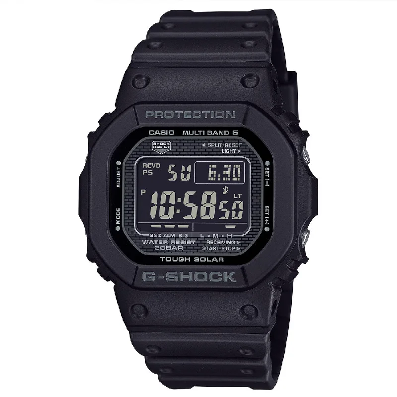 Men's Aviation Radio Watches-Orologio G-Shock in acciaio e resina nero radio controllato GW-5000HS-1ER
